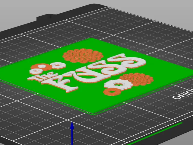 The Fuss (DC) - band logo in 3D, multi-colour for single filament printing.