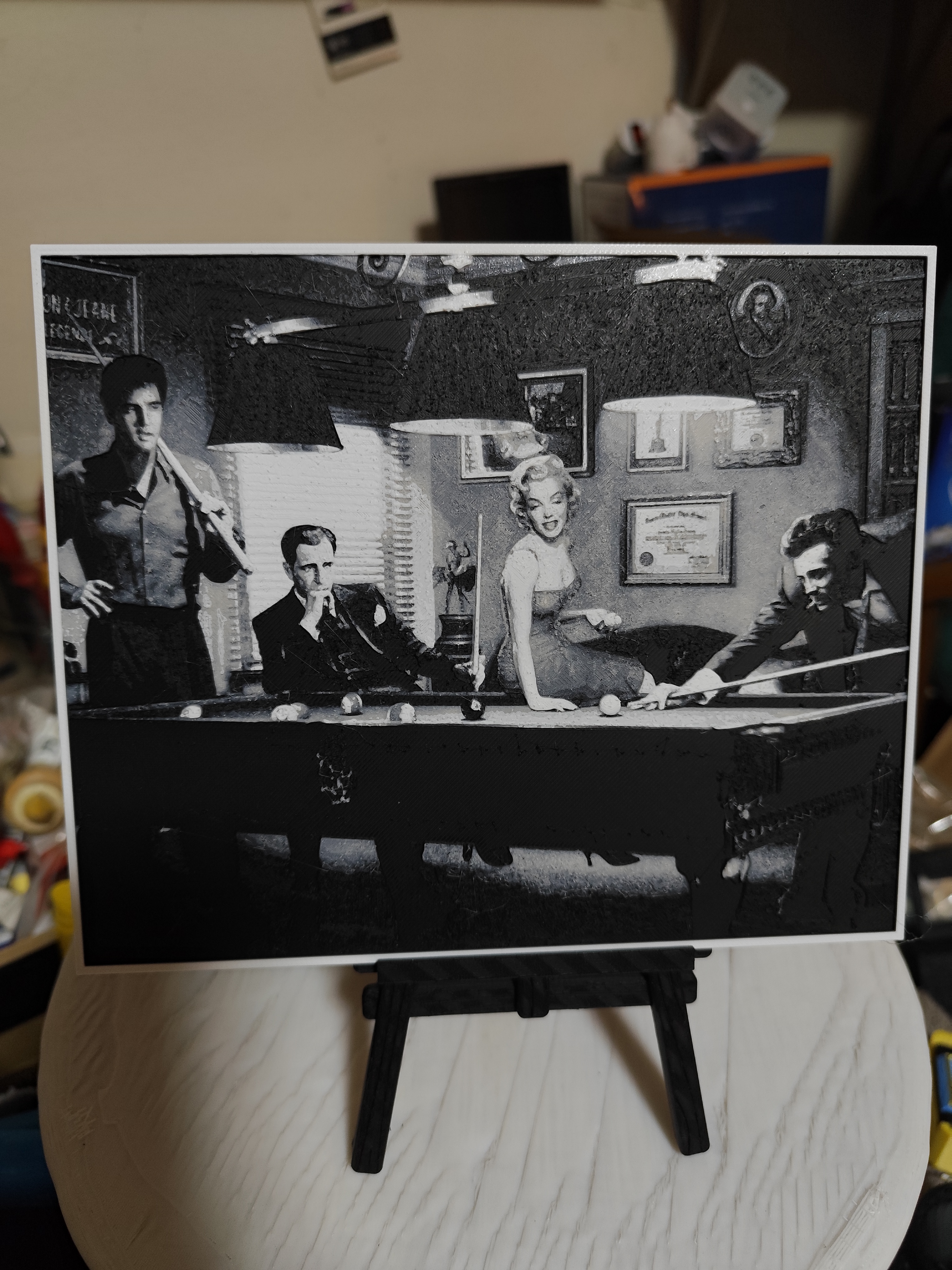 Elvis and friends playing pool (Hue forge) 3D model by Matt