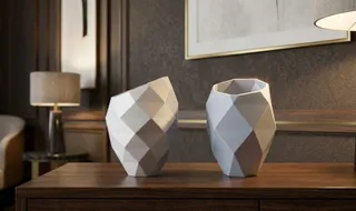 Modern Geometric Slanted Vase Set