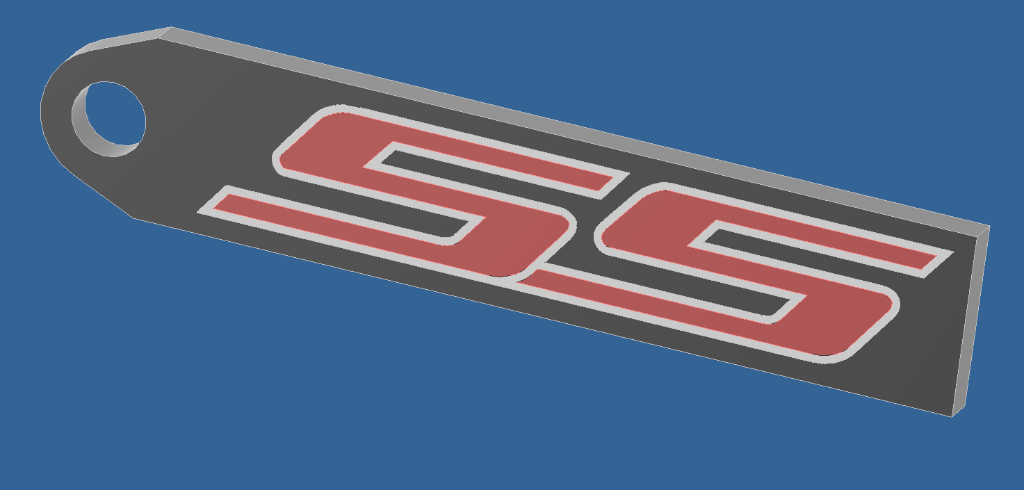 Miniatura 2 do modelo 3D Chevy SS keychain