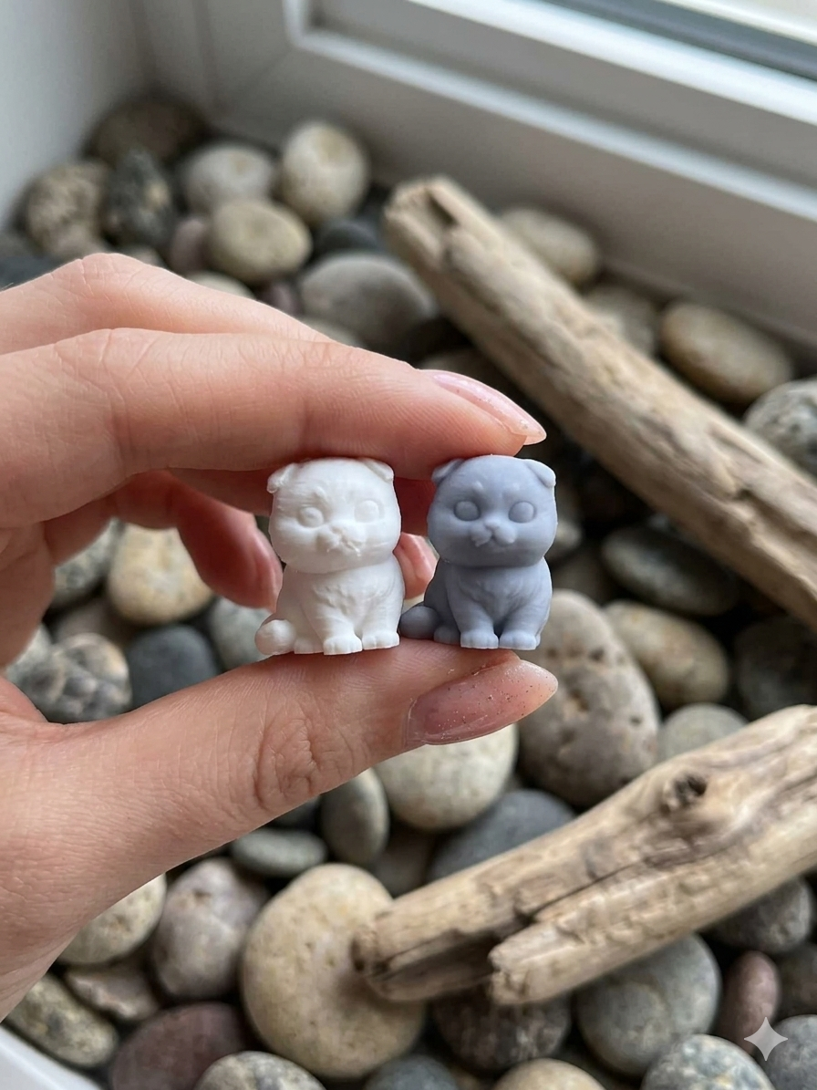 Scottish Fold Mini Cat – High Detail Tiny Figure
