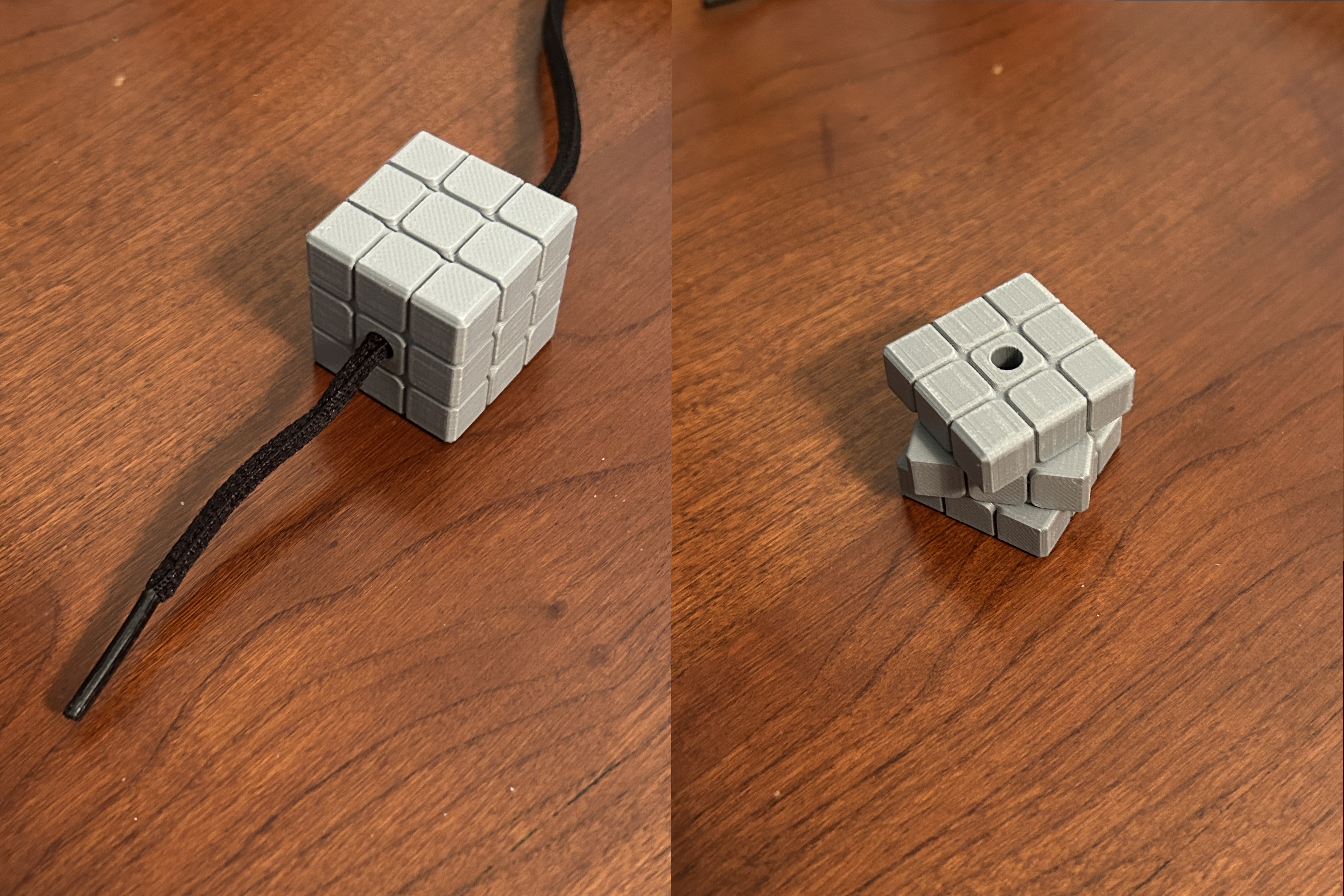 Rotating Rubik's Cube Bead Print-in-place