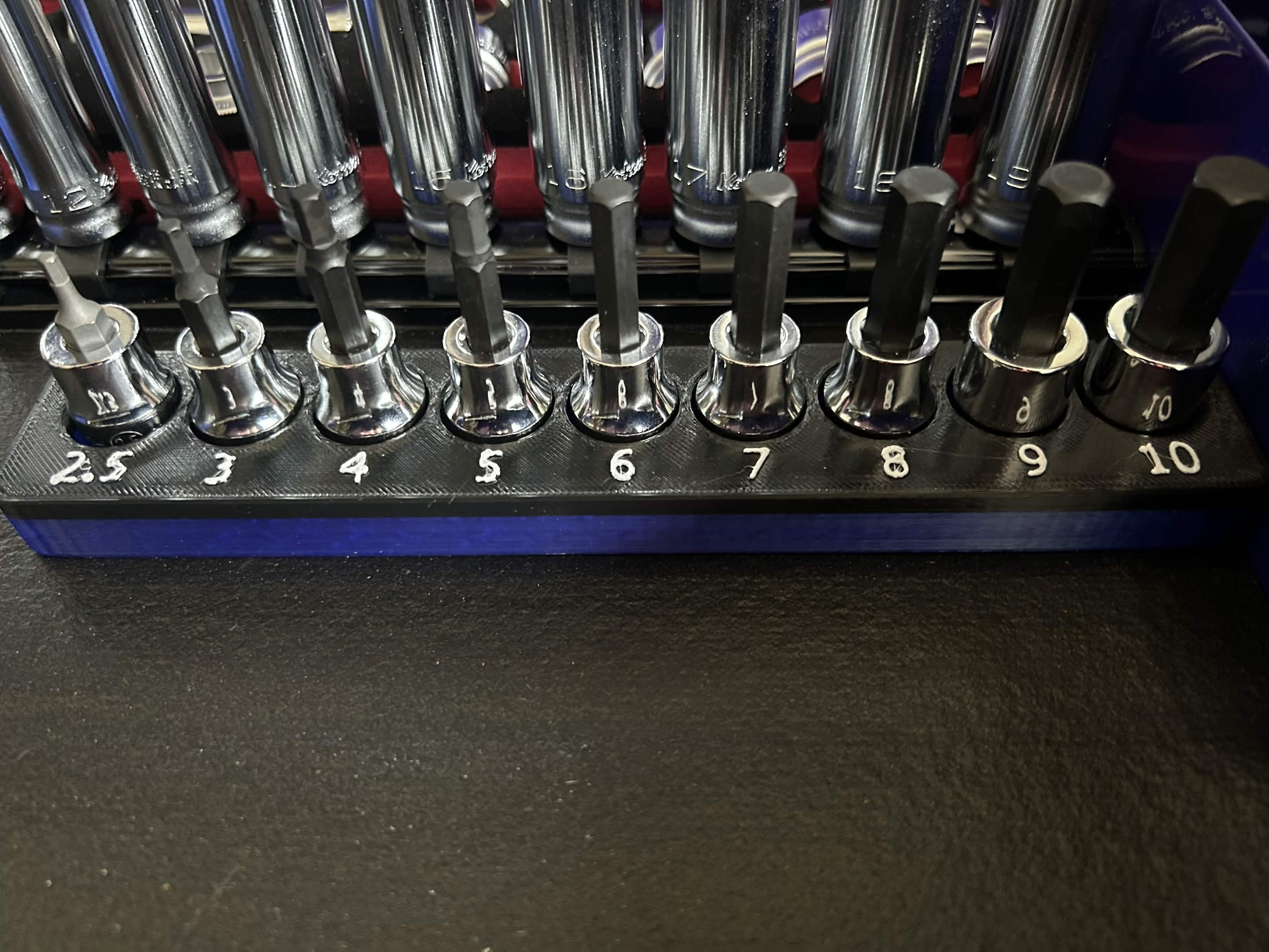 Hex Socket Metrix tray 2.5mm-10mm