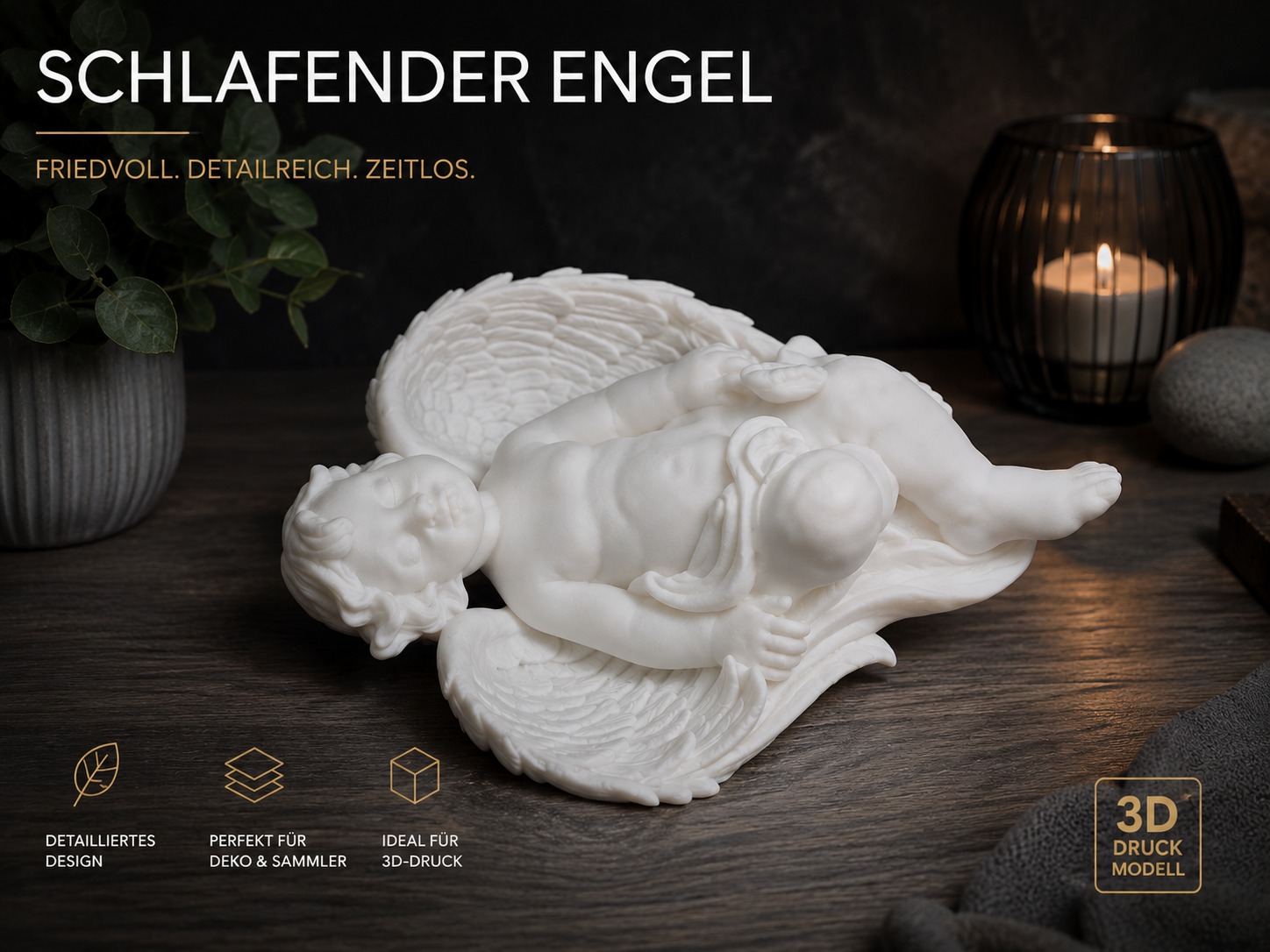 Geflügelte Fantasy-Figur – Dekorative Skulptur