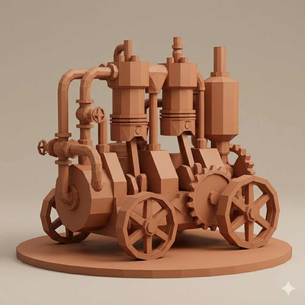 Low poly steampunk