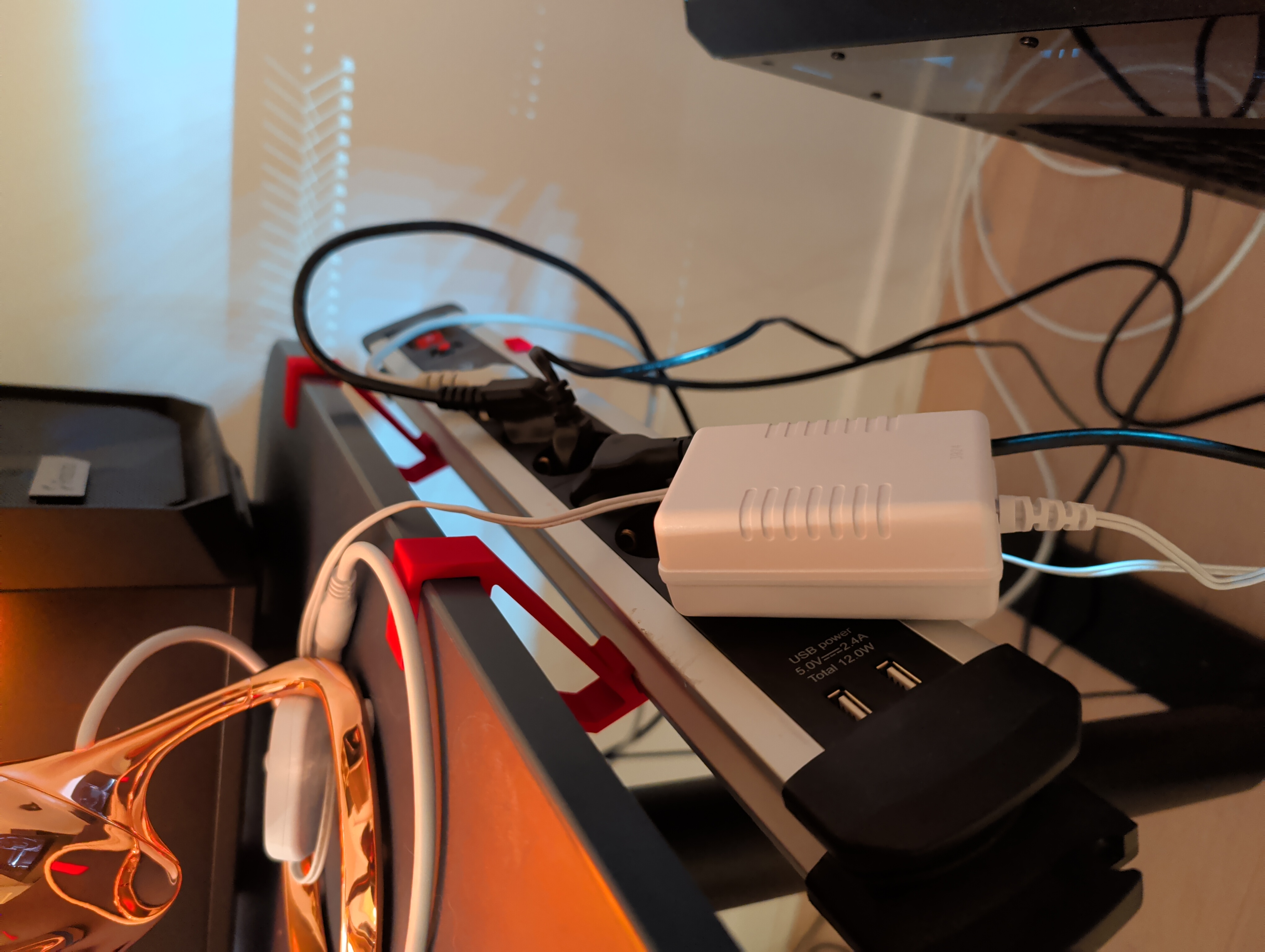 Clas Ohlson surge protector/power strip desk mount