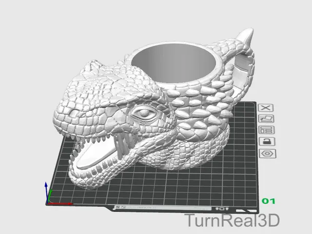 TyrannoGrip — 3D‑Printed T. rex Mug/Cup Holder