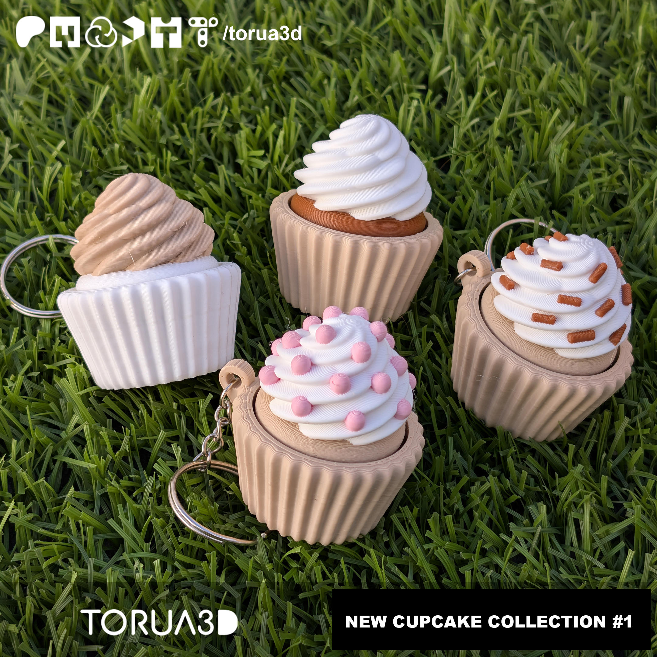 CUPCAKES COLLECTION (FIDGET KEYCHAINS) - 3mf Files