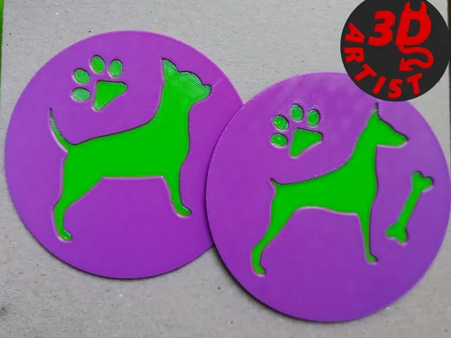 Dog Cup coasters Set 4 models