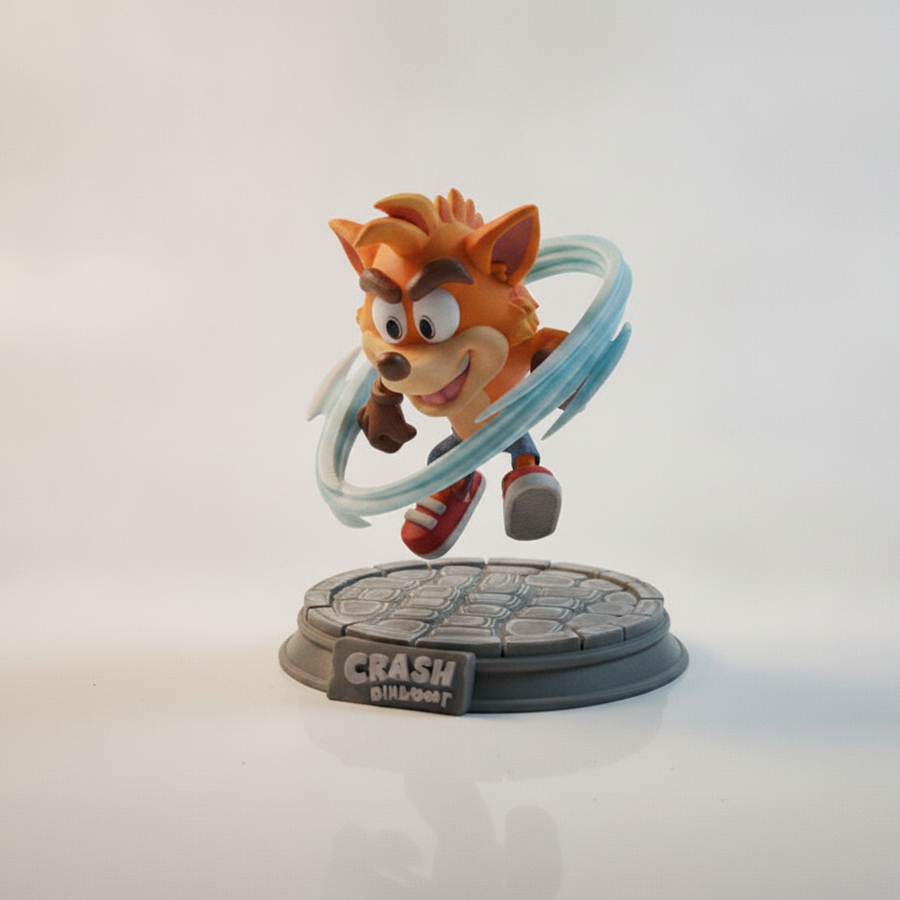 Crash Bandicoot Spin Figurine 3D Printable