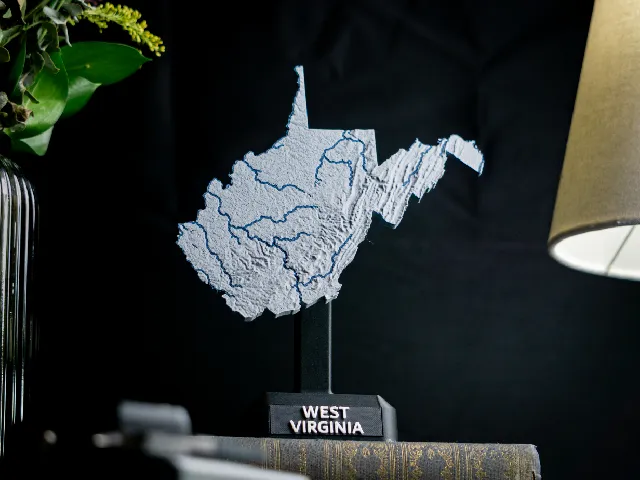 West Virginia, USA (WV) Topographic Map with Rivers