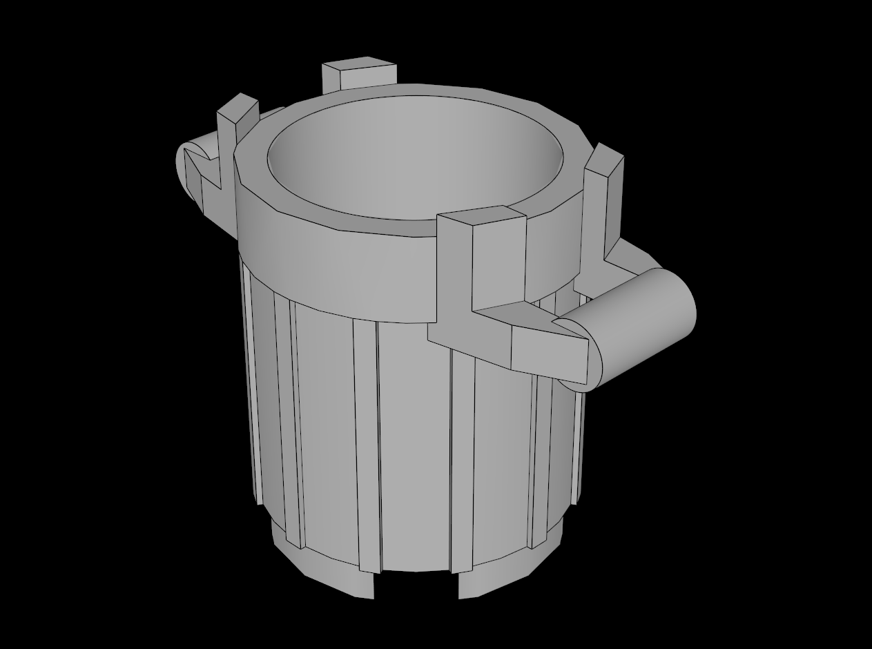 Lego Compatible (40234.dat) Container  2 x  2 Rubbish Bin with  4 Cover Holders