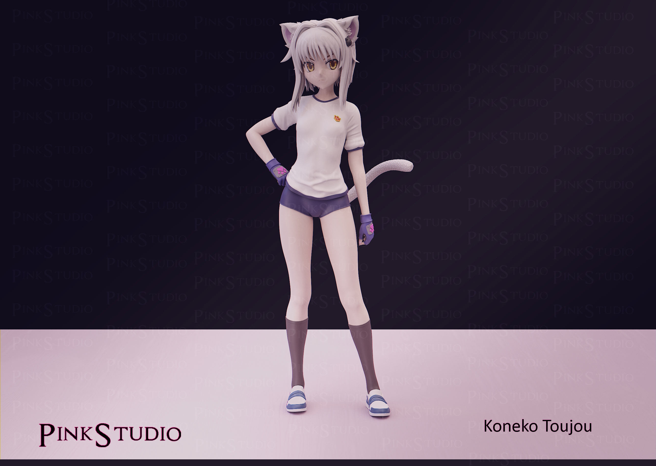 Koneko Toujou with a tail in a sports uniform - High School DxD