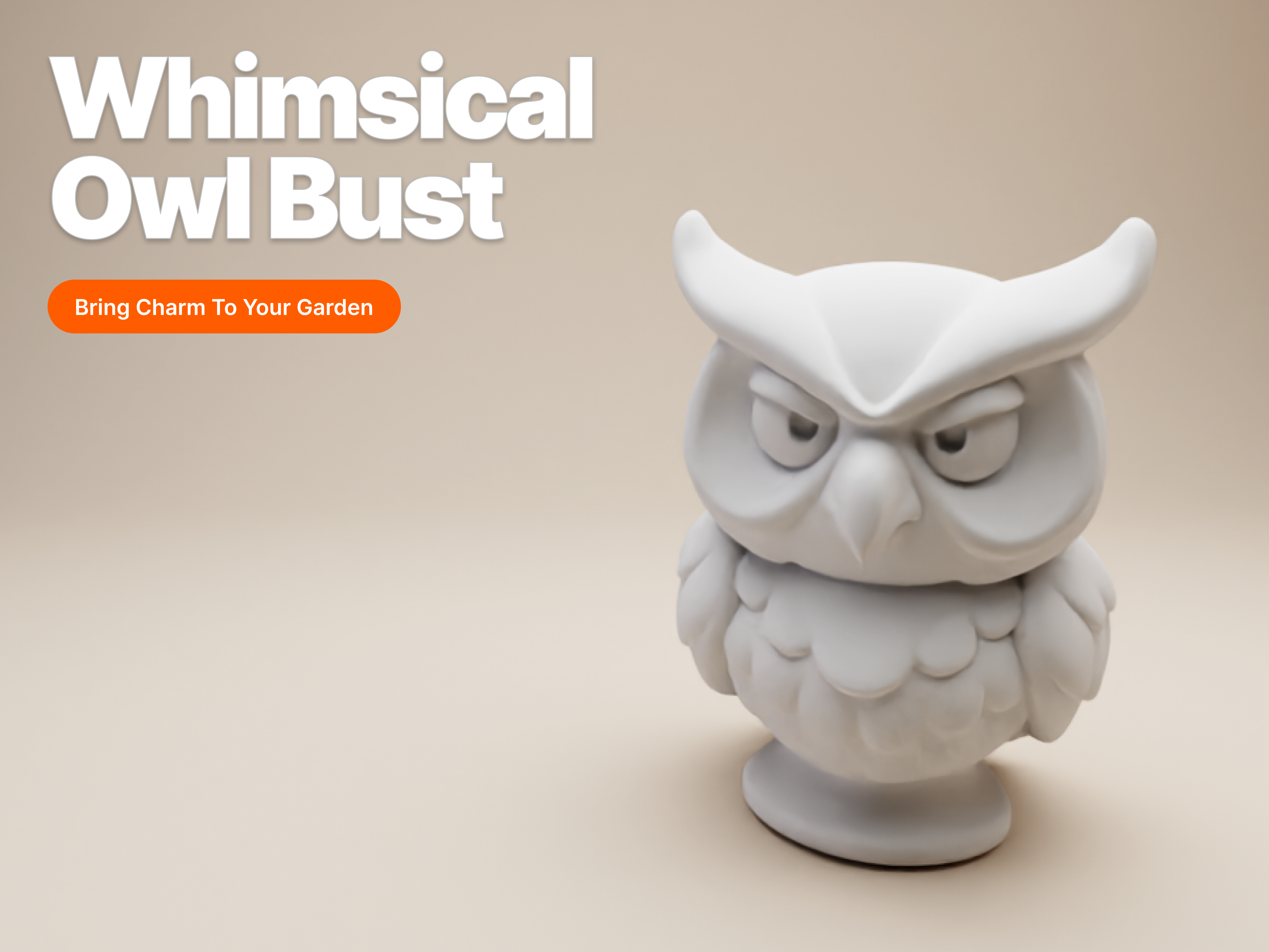 Owl Guardian Bust (Whimsical Clay Style)