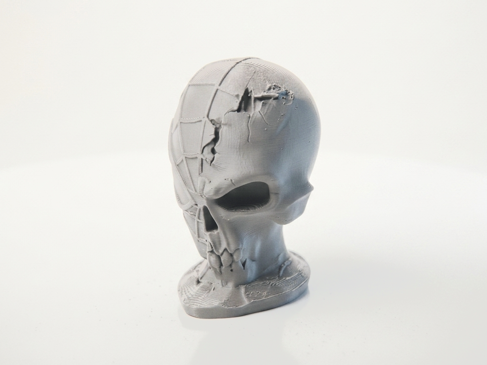 Half Skull Face Figurine Sculpture 3D Printable