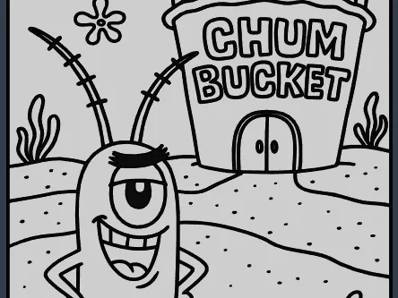 tabla para pintar / colorear Plankton (Sheldon J. Plankton) bob esponja