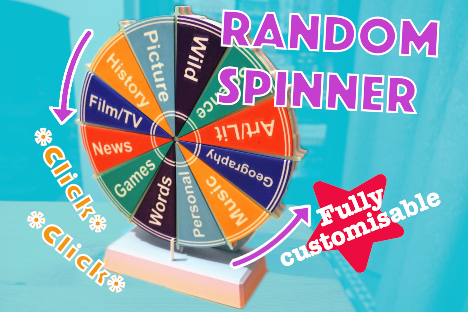Customisable Wheel of Fortune Random Spinner with Swappable Segments [MMU/Non-MMU]