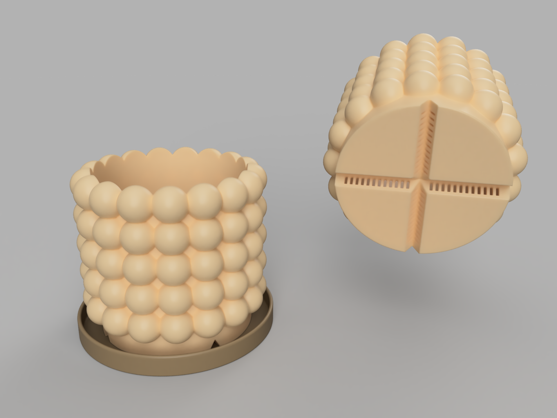 Miniatura 2 do modelo 3D Bubble pot with drainage
