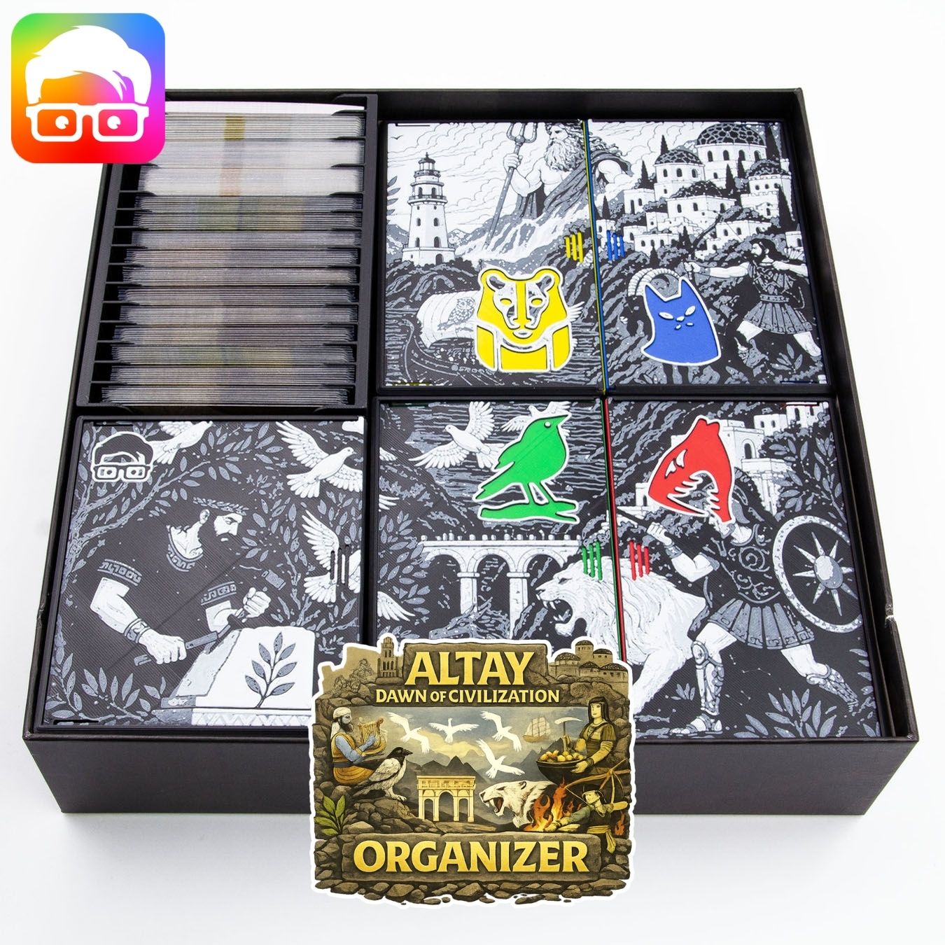 Altay Dawn Of Civilization organizer by @ammedia3d [tabletop board game inserts sku: ALTAY001]