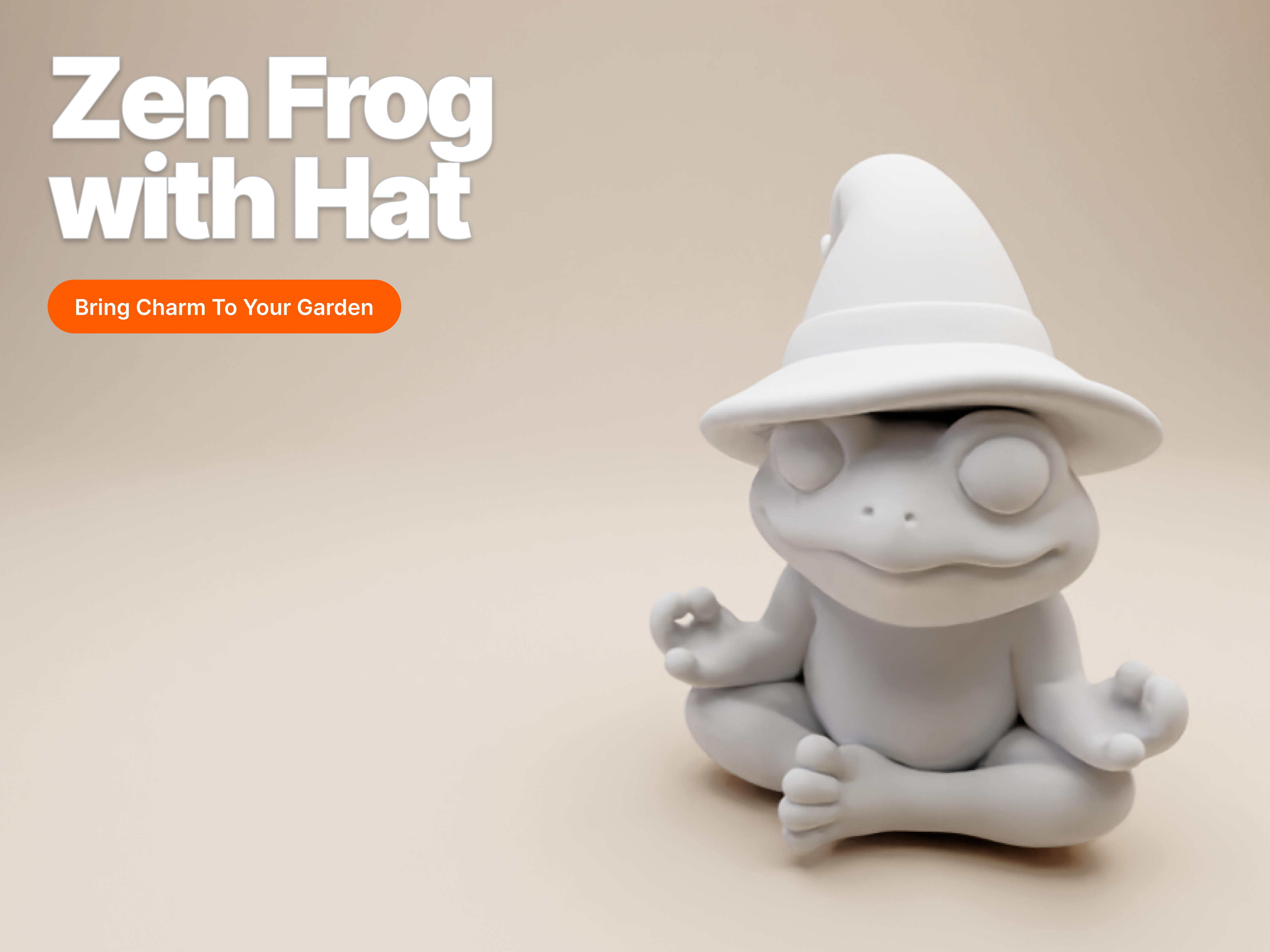 Zen Frog with Wizard Hat – Stylized Meditation Pose