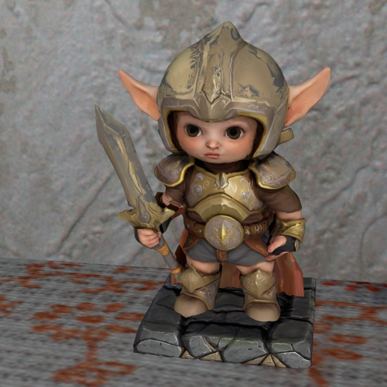 DND NPC Toddler FDM nosupport with dagger Easyprint