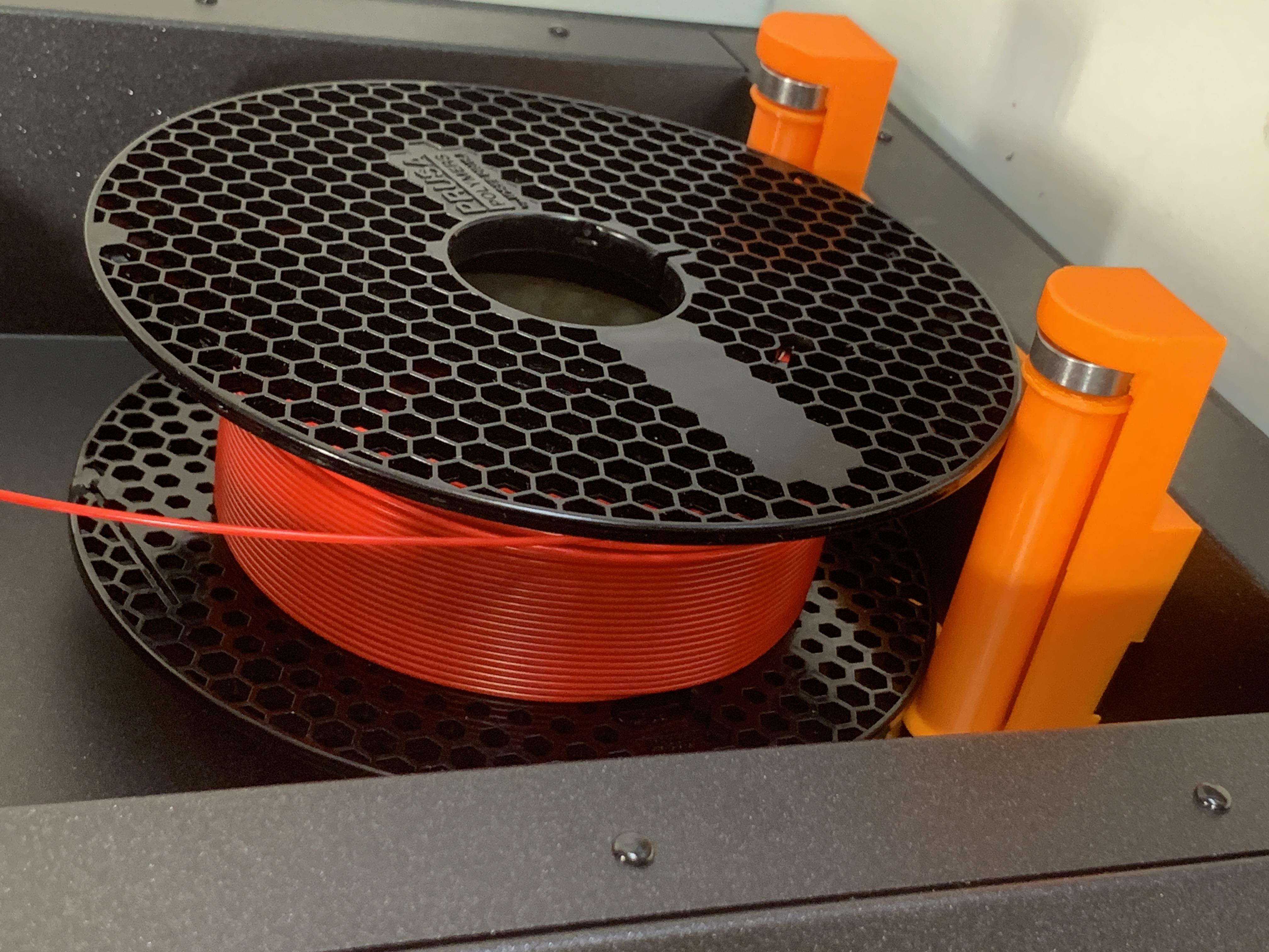 Easy and secured filament roll holder for Prusa Core One.