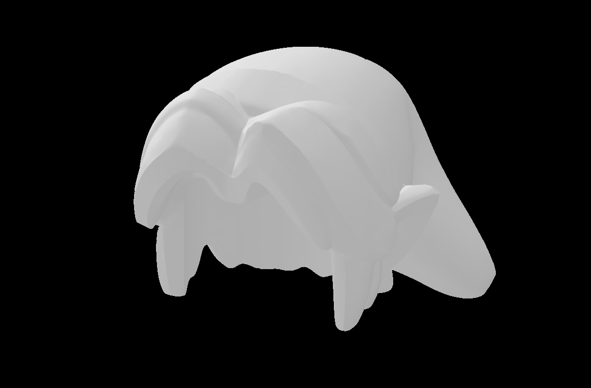 Lego Compatible (105005.dat) Minifig Hair Short and Tousled with Bangs and Ponytail with Molded Pointed Ears