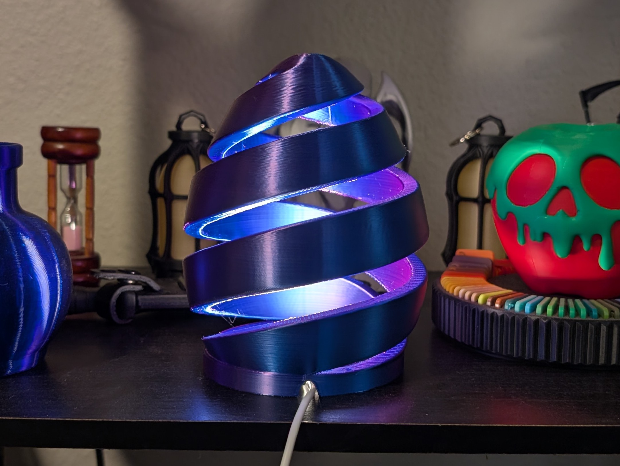 Spiral Egg Lamp for LED Tea Light & Puck Light 3D model