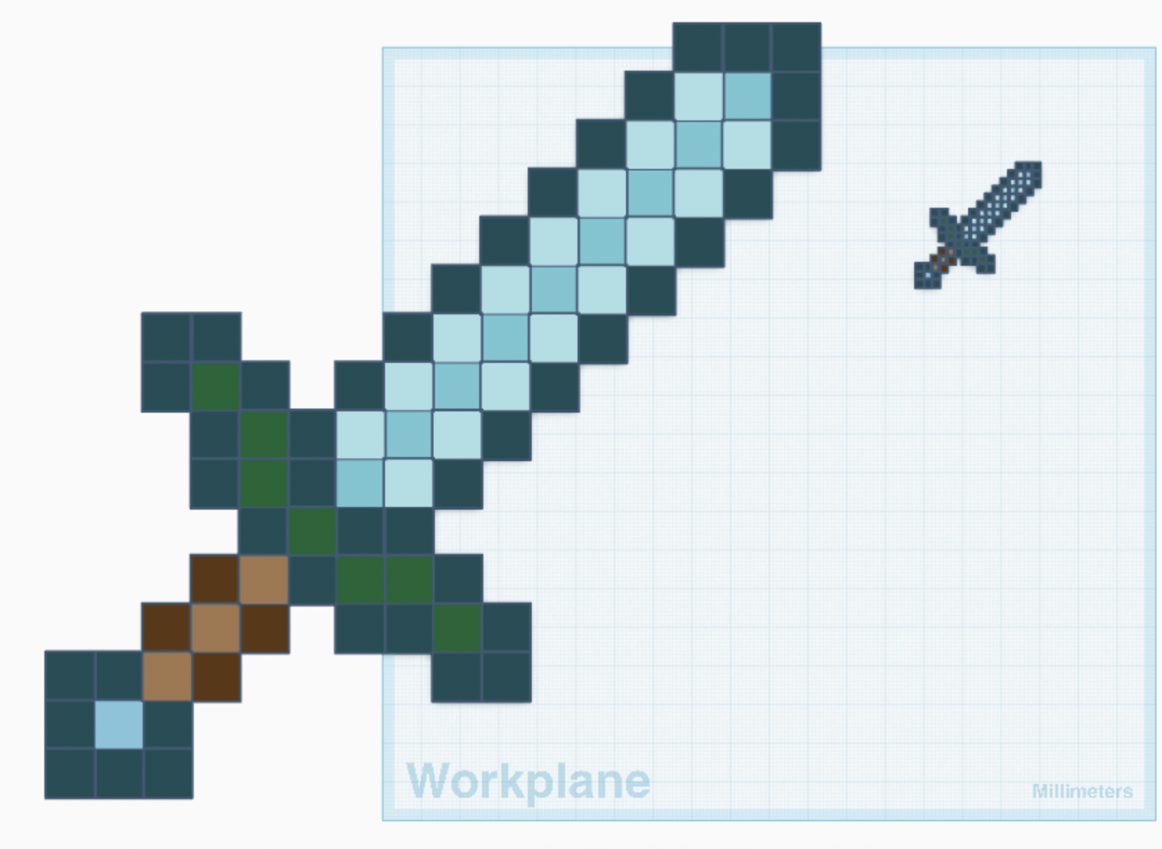 Miniatura 5 do modelo 3D Minecraft Diamond Sword