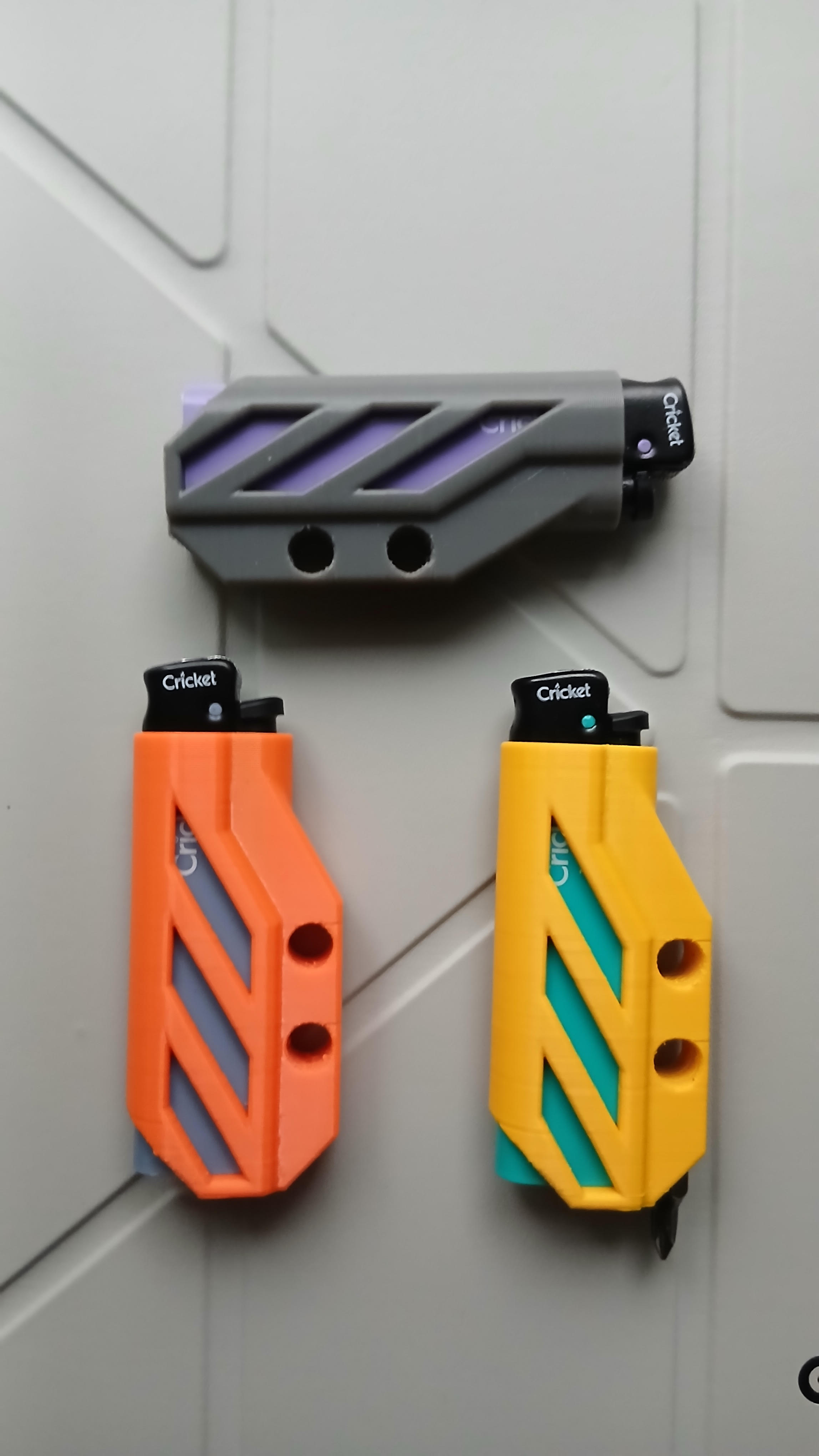 EDC case for a Cricket lighter with a bit holder