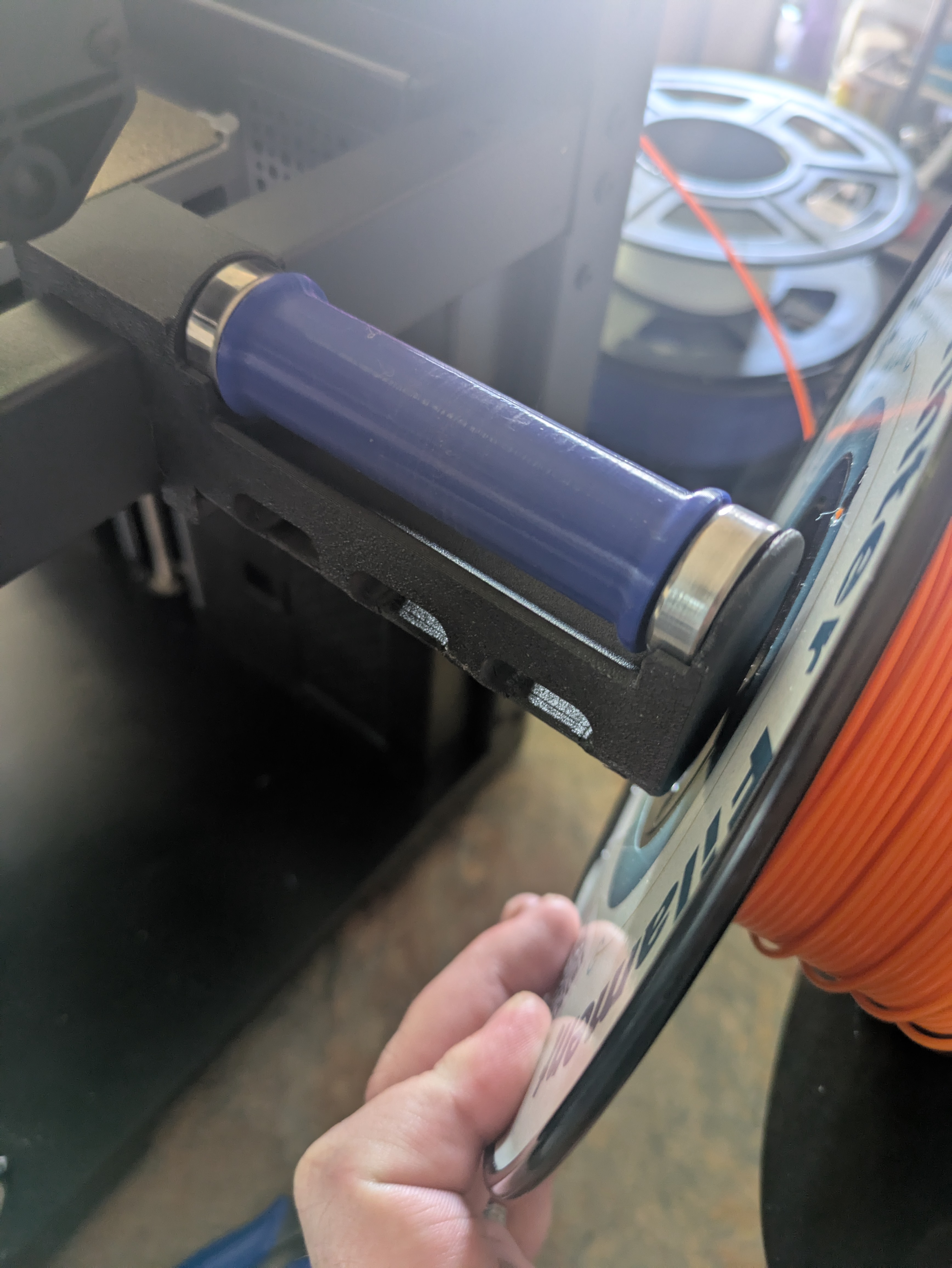 FlashForge Adventurer 5M Friction-less Side-Spool Holder (No Hardware)- Remixed for use with standard 608 bearings
