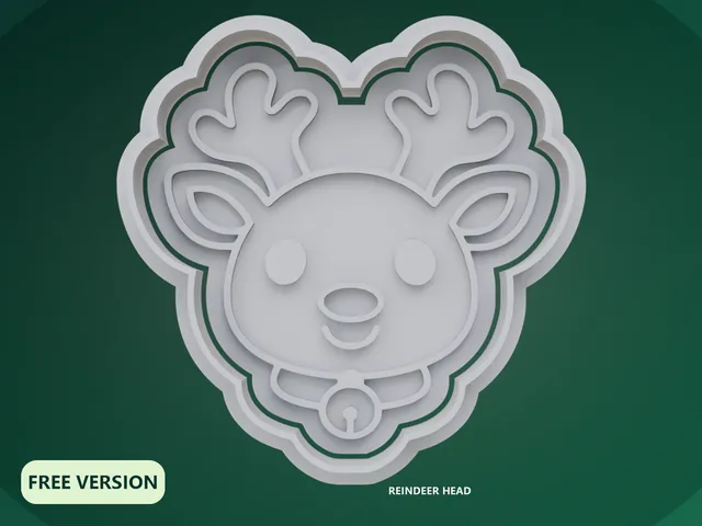 Christmas Reindeer Cookie Cutter STL – 3D Print Biscuit Mold