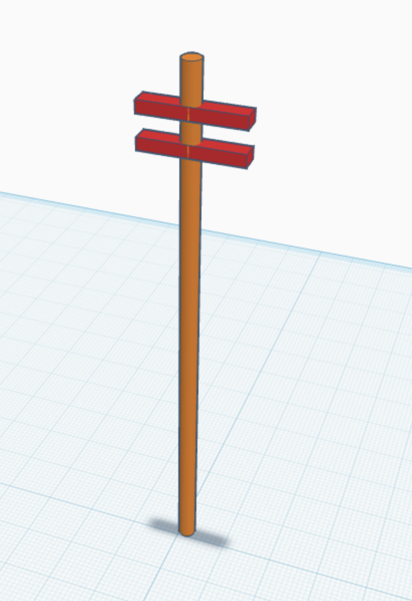Simple Telephone Pole by Zak3DPrints 3D model