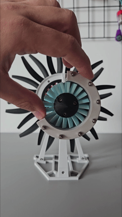 3d printable Jet engine - Propfan - no glue assembly — miniatura 3
