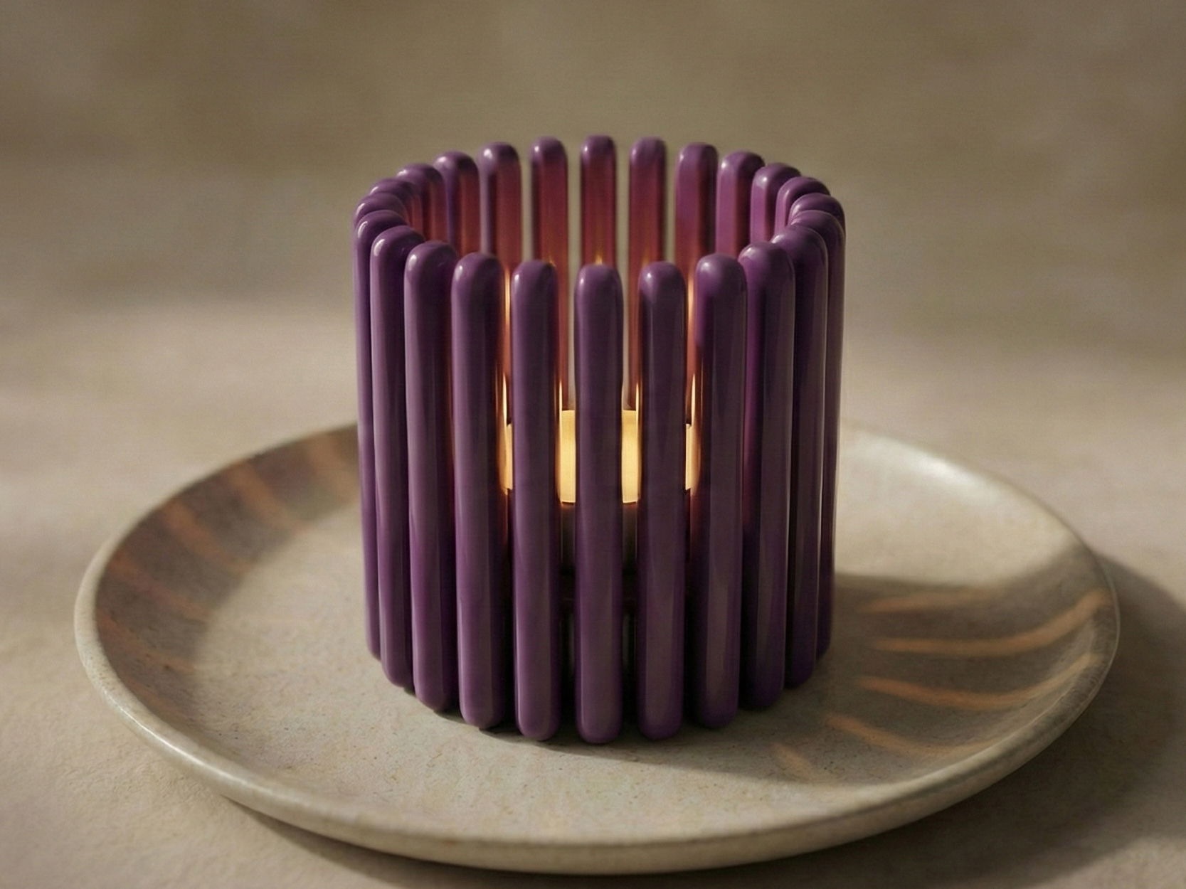 Vertical Ribbed Cylinder | Ambient Light Tower