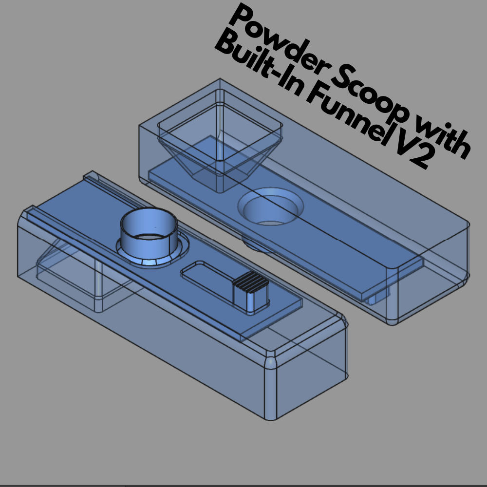 Powder Scoop with Built-In Funnel V2 | Coffee, Preworkout / Creatine, Detergent Powder, Beads