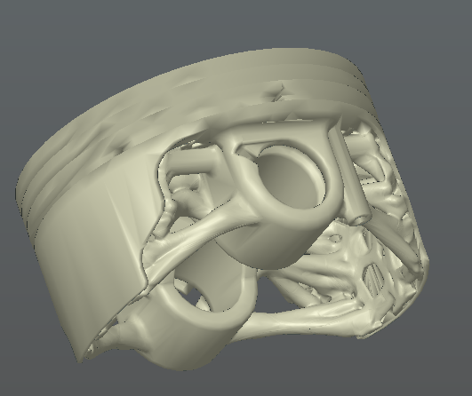 Topology Optimized Piston-Conrod assembly with roller bearing