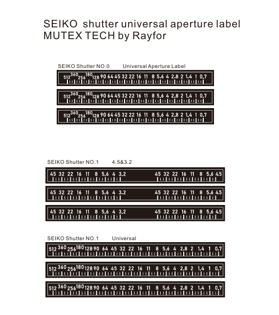 Copal & Seiko Shutter Universal Label — miniatura 2