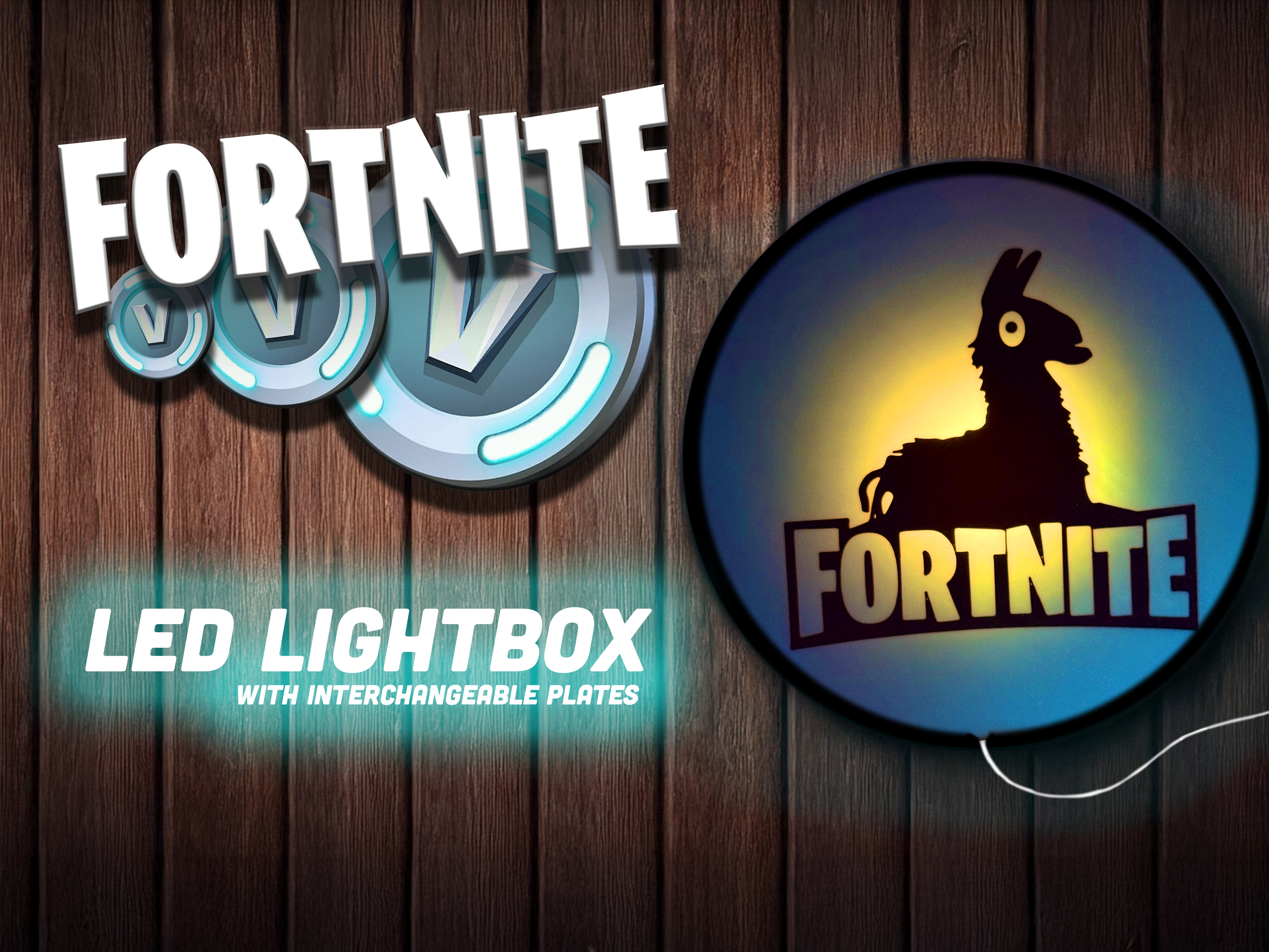 Fortnite Llama - Light box/wall art - Quick