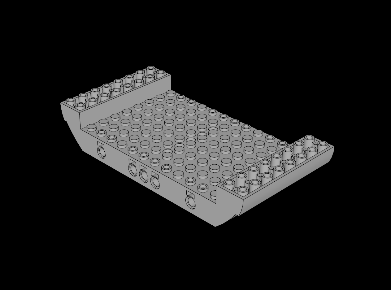 Lego Compatible (95227.dat) Boat Base  8 x 16 x  2.333 with Pegholes