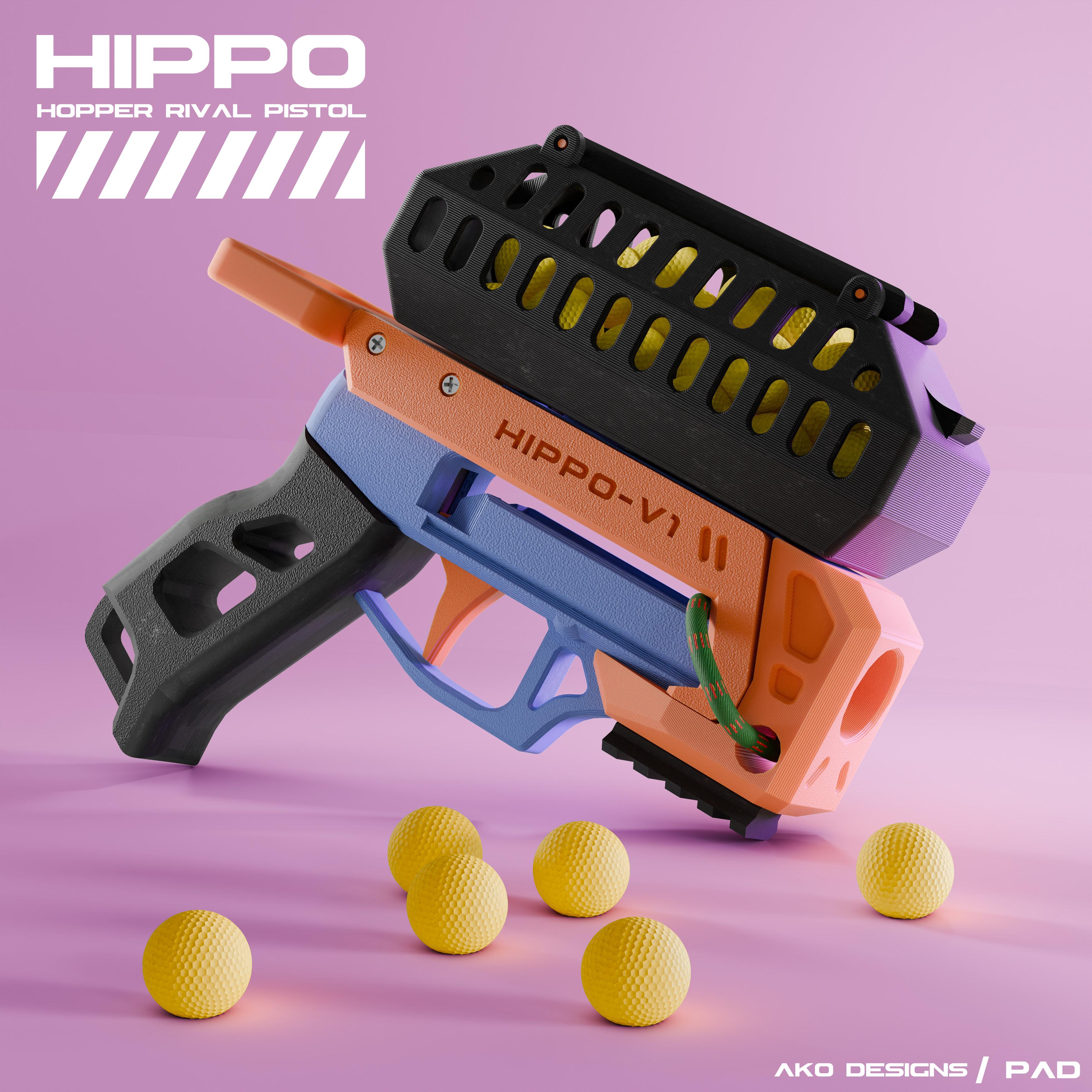 The Hippo_V1 // Nerf Rival 22 Hopper-fed string blaster