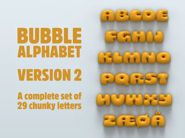Bubbly Letters - Entire alphabet - Version 2