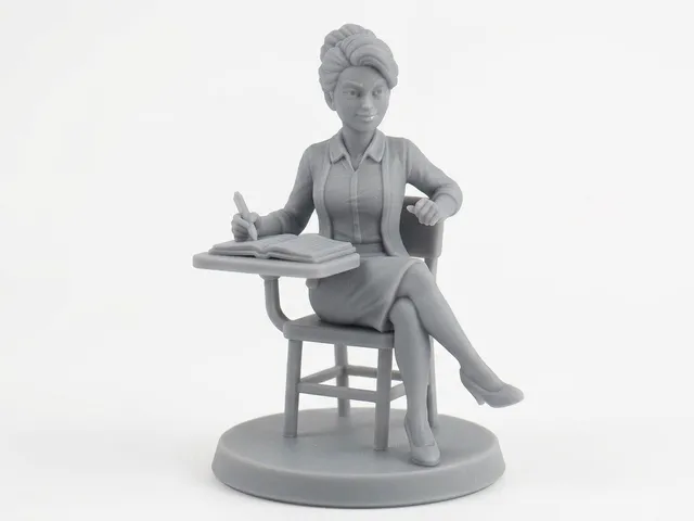 School Teacher / Student Statue: Highly Detailed Desk Figure