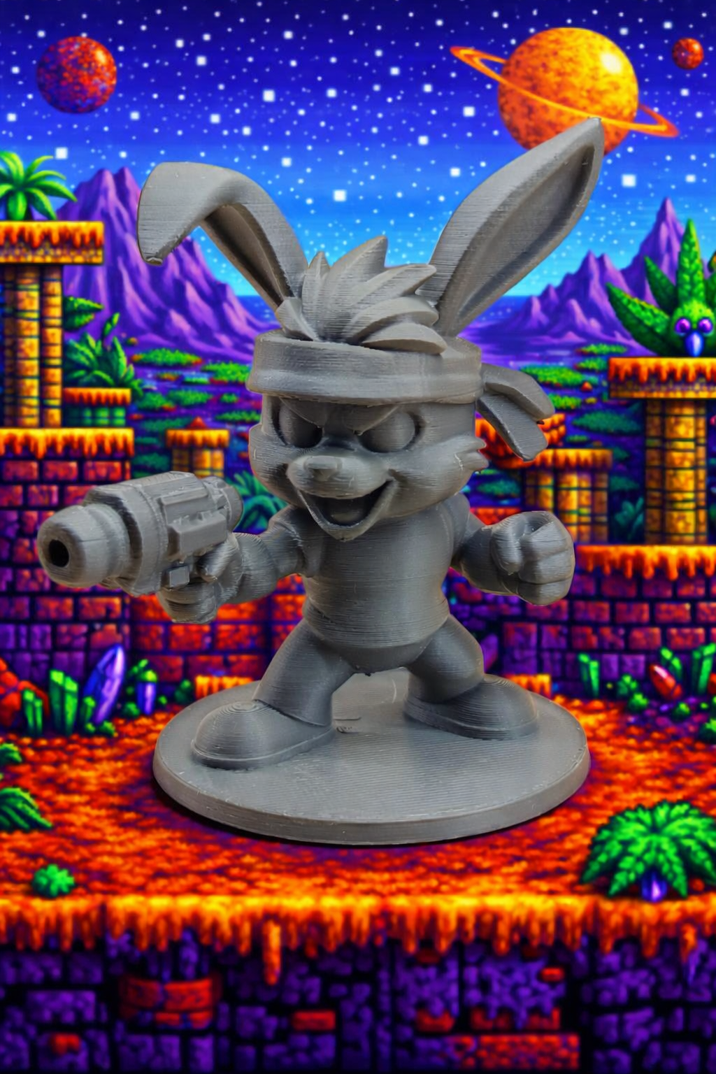 Retro Space Rabbit – Jazz Inspired 3D Printed Figurine