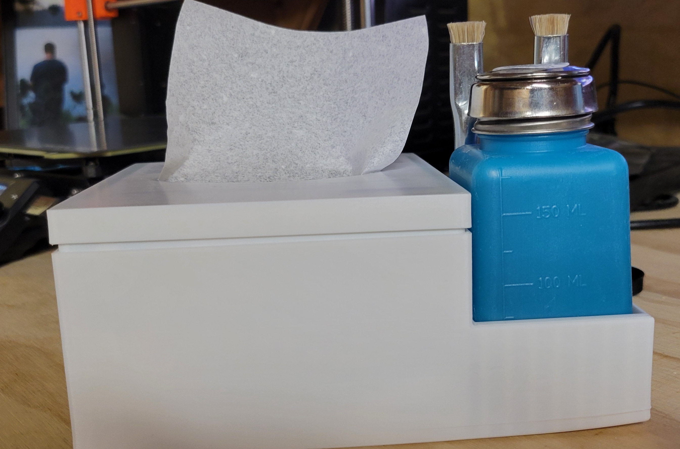 Wipes IPA bottle and brush holder
