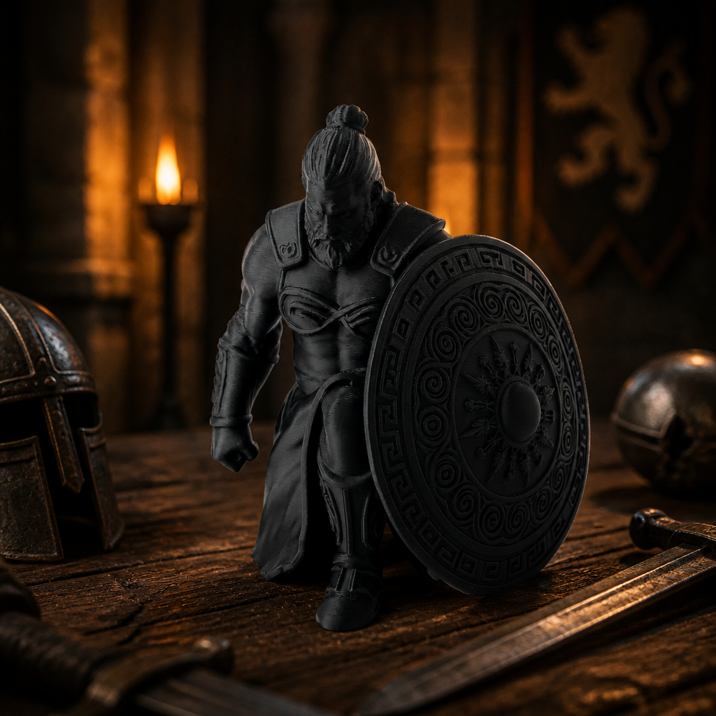Ancient Shield Warrior Sculpture