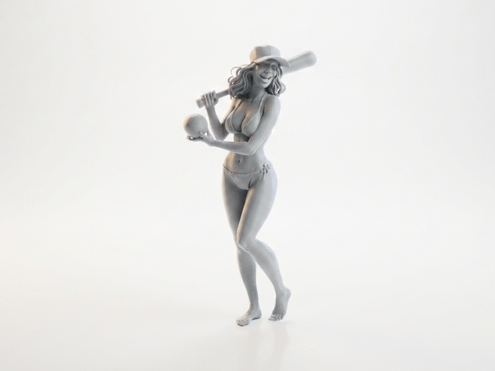 Baseball Bat Girl Figurine Female Figure 3D Printable