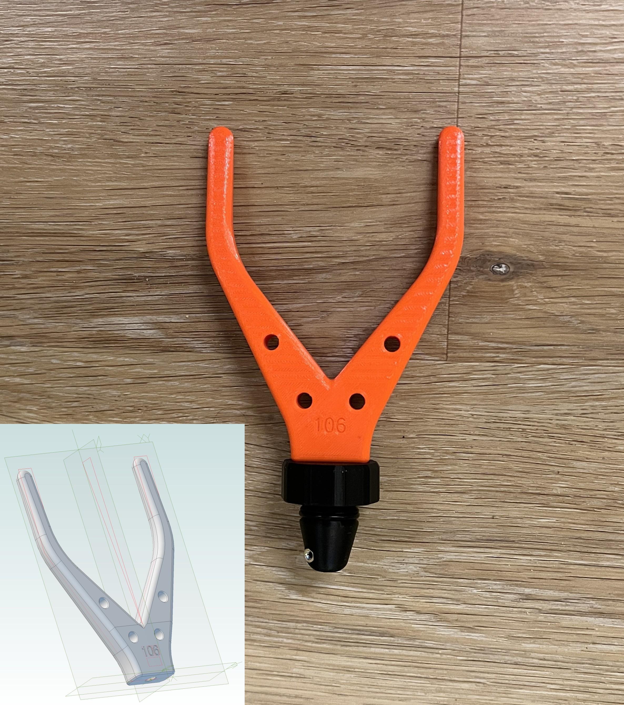 GeoCaching 100: Gabel - 80mm - Runde Spitzen - M6-Mount