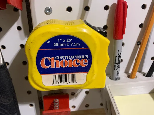 Tape Measure Mount for Pegboard