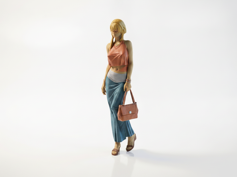 Skinny Handbag Lady Figurine Female Figure 3D Printable